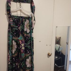 SHEIN Multicolor Floral Wide Leg Jumpsuit